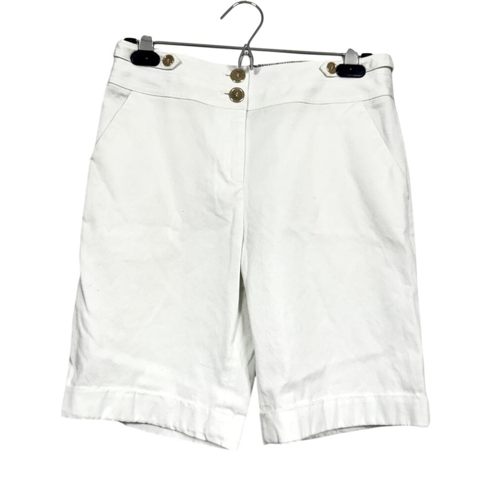 Ted Baker White Casual Bermuda Shorts Womens 2 Beachy Summer Modest Preppy